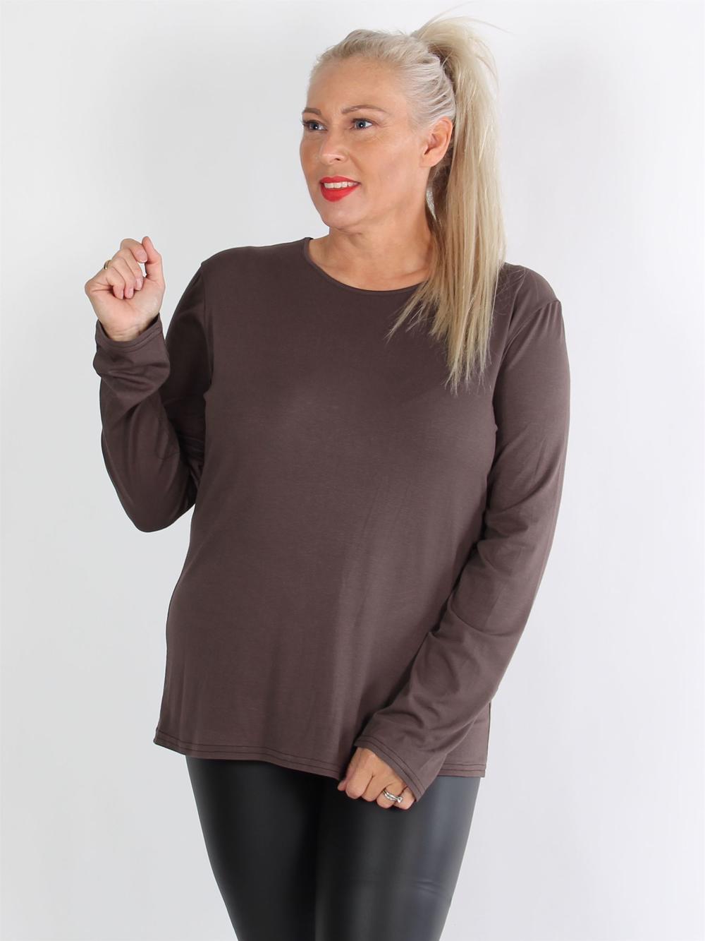 Bari - Svart långärmad basblus med svart färg